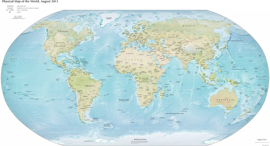Carte monde satellite, Carte du monde