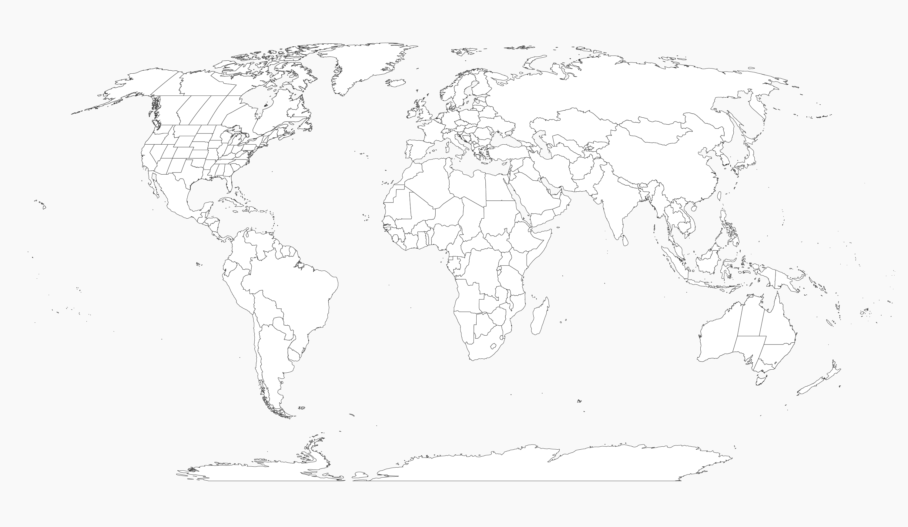 Map of World  Printable Large Attractive HD Map of World With