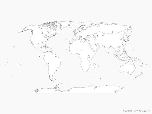 Carte du monde vierge À colorier - world-maps