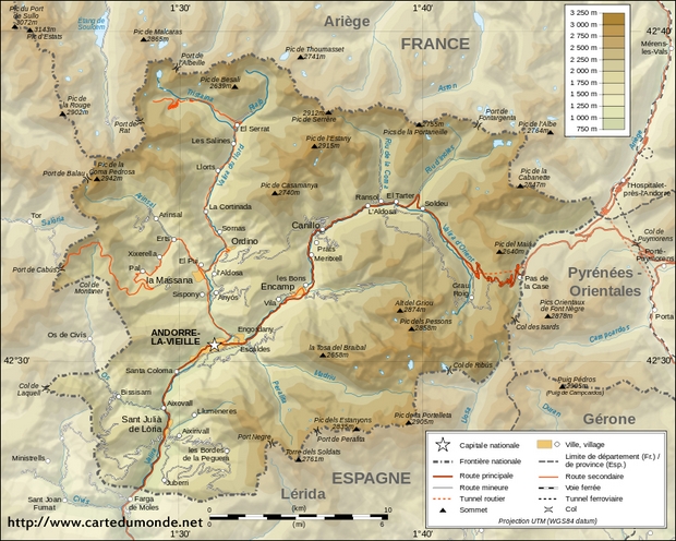 Mapa Andora